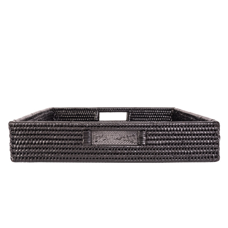 Plateau de service Edmond, H 3 po x l 16 po x P 16 po, Pas de paquet, Noir Tudor