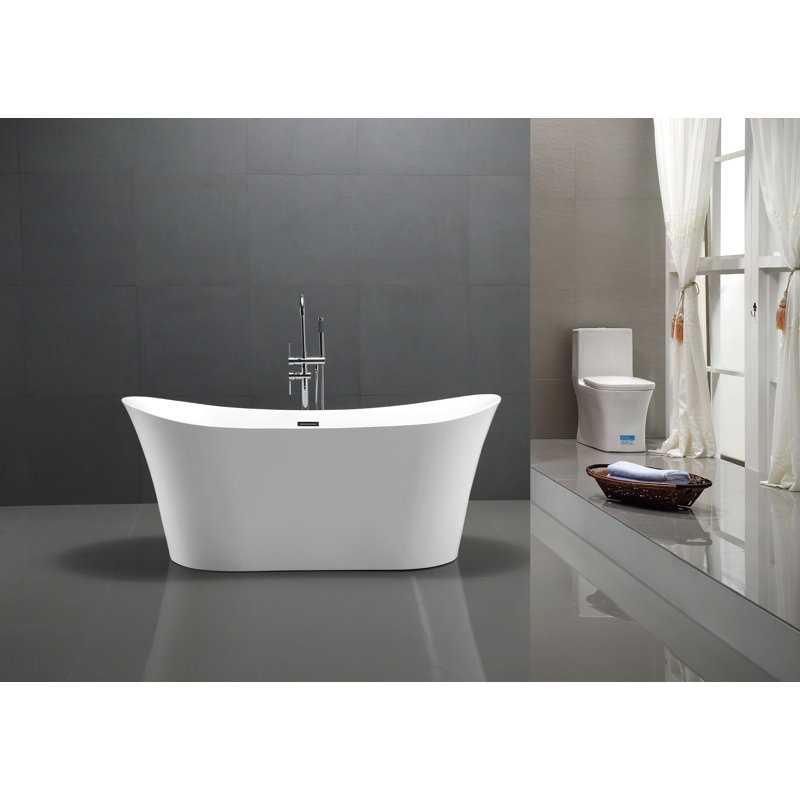 67'' x 28'' Freestanding Soaking Acrylic Bathtub