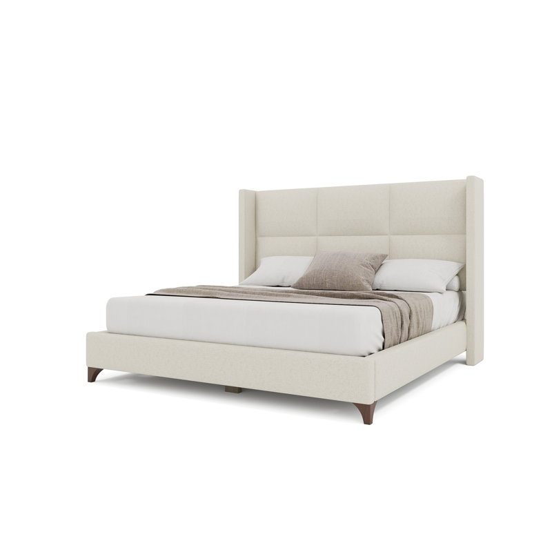 Lit carré tapissier Megan, Revolution® blanc cassé, Grand