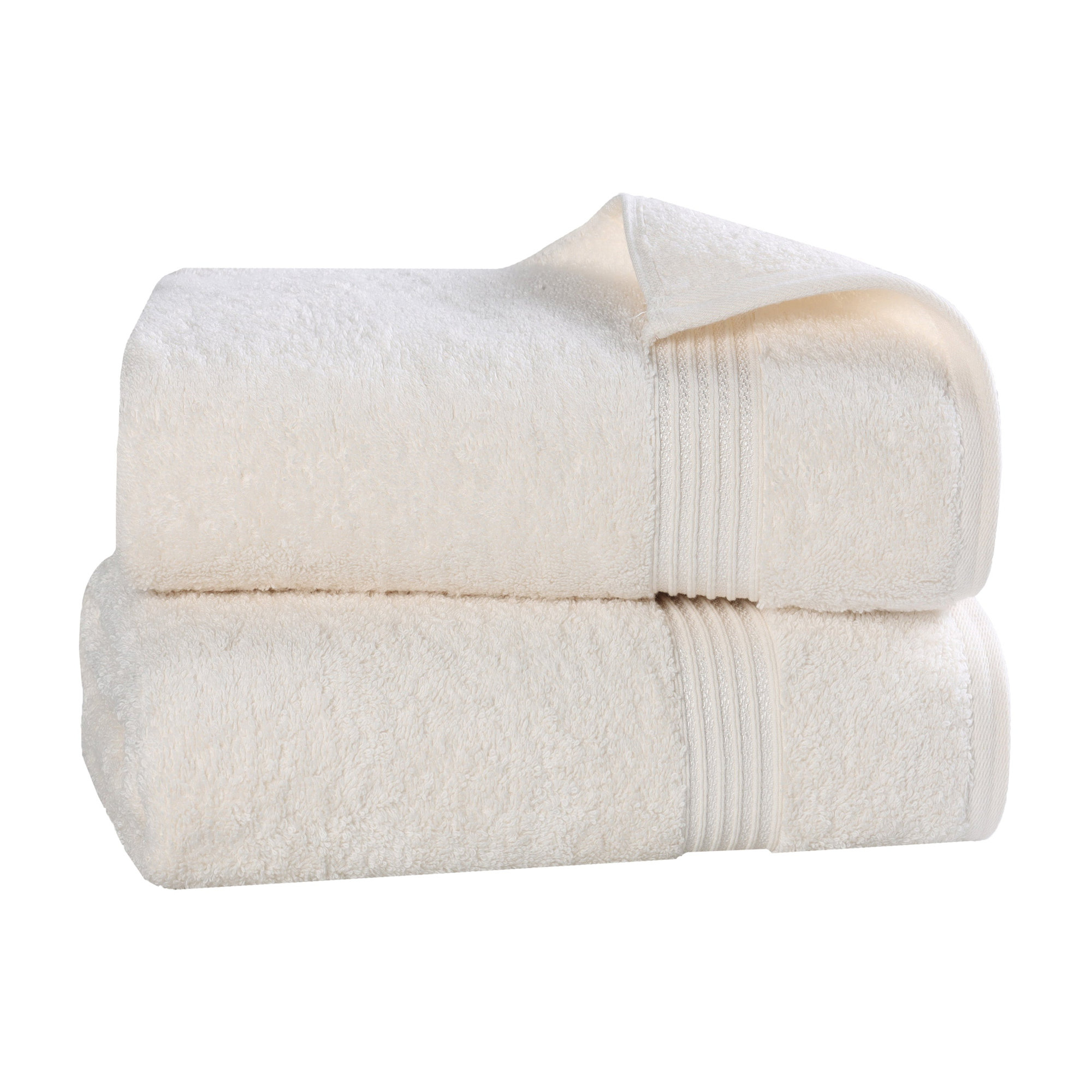 Oleg Egyptian-Quality Cotton Highly Absorbent Medium Weight Bath Sheet Set, Ivory, Bath Sheets - 2 Pack