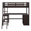 Lit mezzanine simple avec tablettes et bureau, lit mezzanine en bois avec bureau-1742409717
