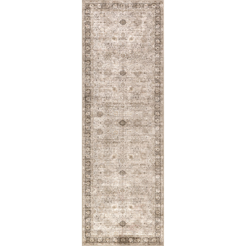  Tapis vintage lavable à la machine Bayberry, Tapis de couloir 2 pi 6 po x 6 pi