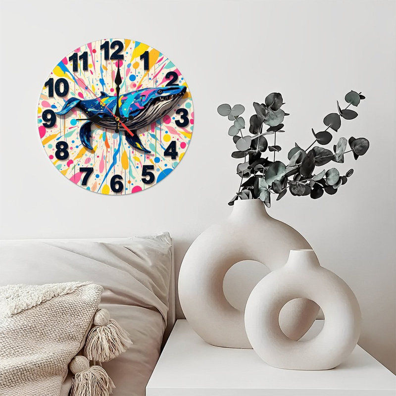 Horloge colorée baleine