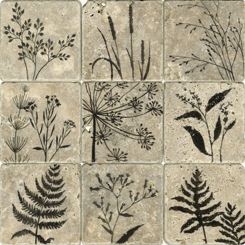 Stone Tile Silhouette II - Wrapped Canvas Art Prints, 91cm H x 91cm W x 3.8cm D