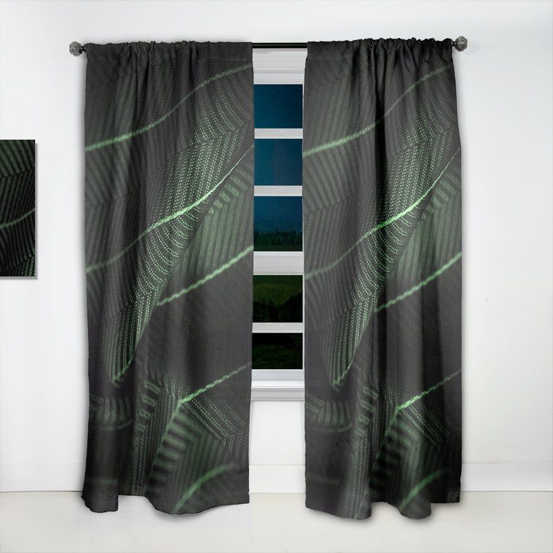 Tissu en soie vert foncé avec une fine rayure blanche - Rideau en velours traditionnel - 1 panneau, L 52 po x L 108 po