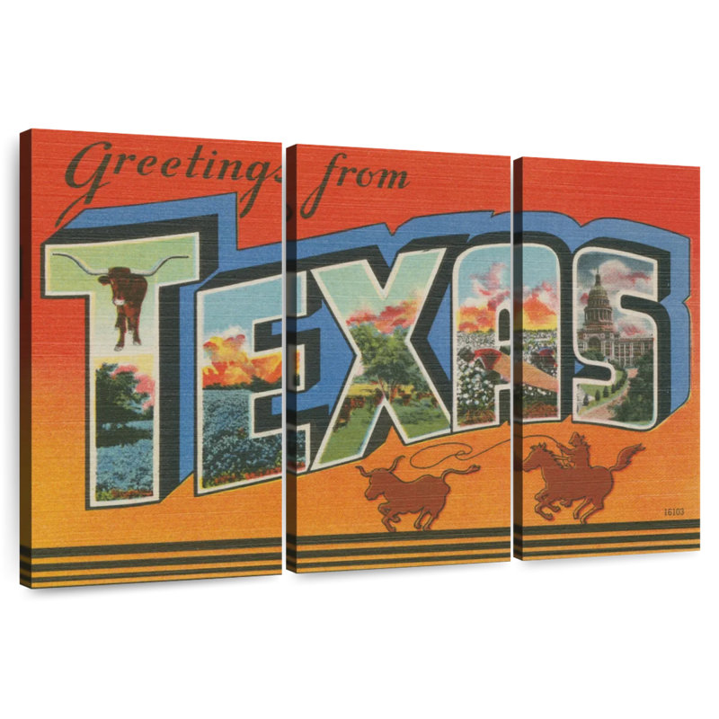 Sebbie Greetings From Texas, 28" H x 45" W