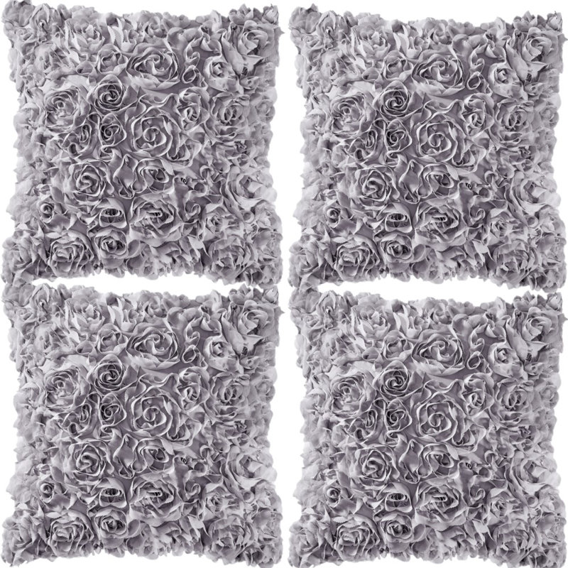 Microsuede Pillow Cover, 18" x 18", Gray