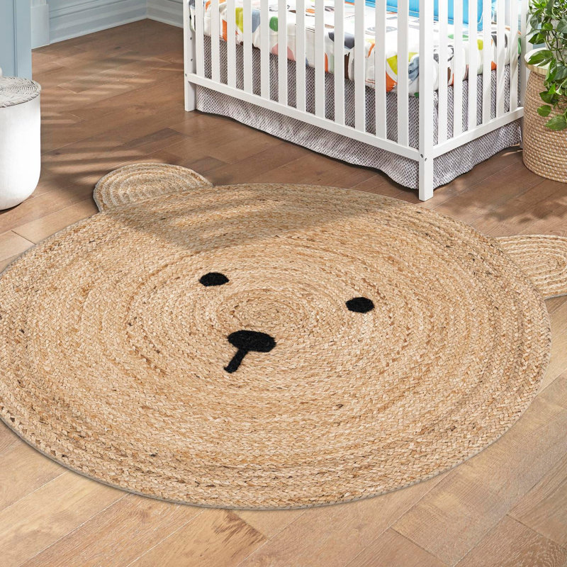 Kids Braided Jute Novelty Handmade Jute / Sisal Rug, Novelty 5'1" x 5'1"