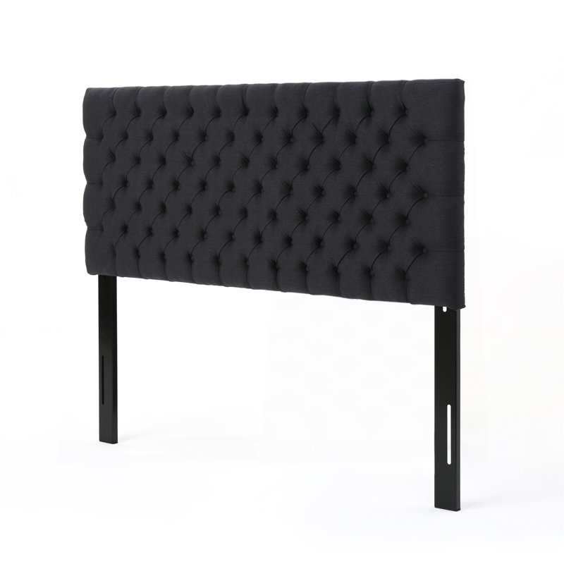 Tête de lit capitonnée capitonnée de style moderne avec boutons, tête de lit réglable en bois massif, tête de lit en bois massif avec pieds en métal durables dans la chambre à coucher
