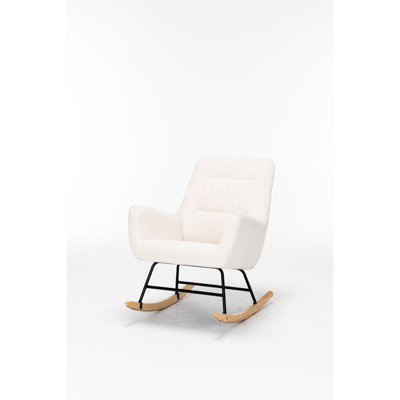Chaise berçante berçante - Revêtement ergonomique en velours crème et métal