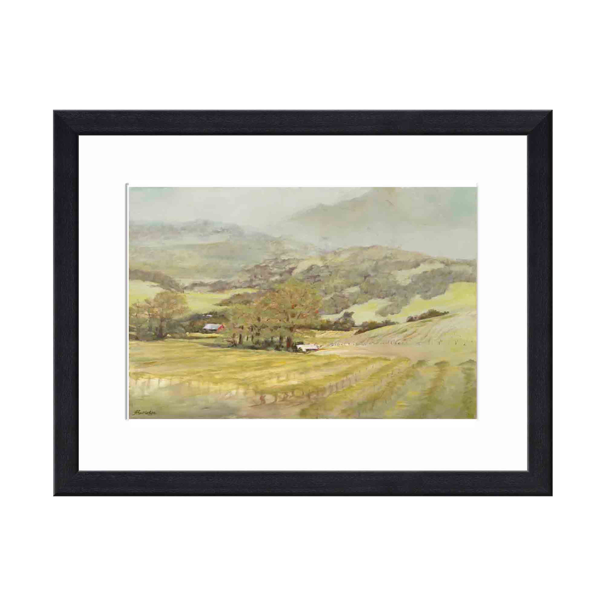 Spring Vineyard by Silvia Rutledge, 37.8" H x 53.8" W x 1.18" D, Maple