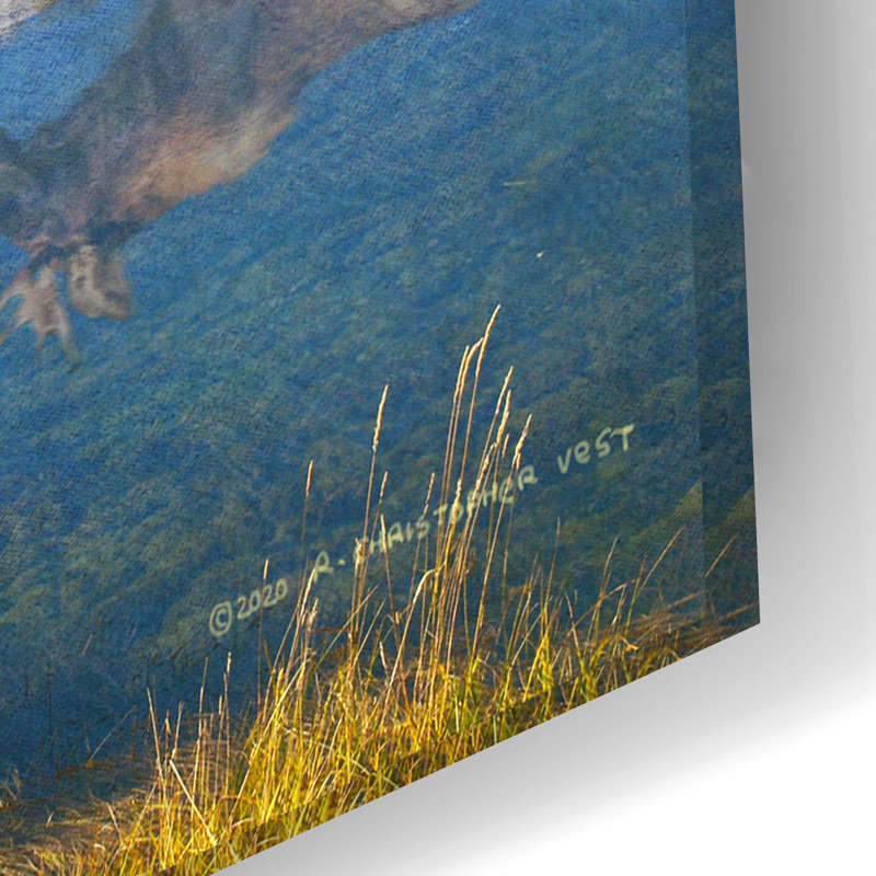 Grand Teton Reflections Moose par Chris Vest - impression sans cadre, H 16 po x l 24 po x P 0,2 po