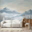 Papier peint paysage de montagne Misty Valley amovible Snowy Peaks Wall Decor-1944704239-1944704276
