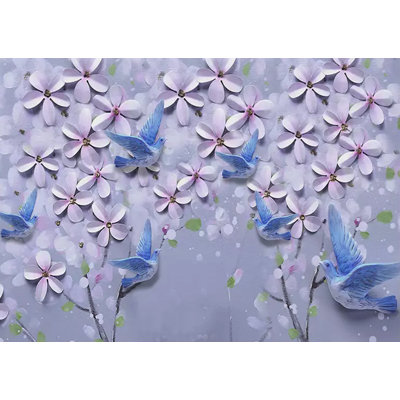 Murale à peindre à motif floral L 6,25 pi x l 112 po Daisy
