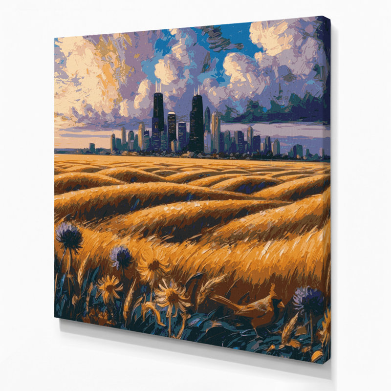 États-Unis, Illinois, art mural sur toile mauve, H 16 po x l 16 po