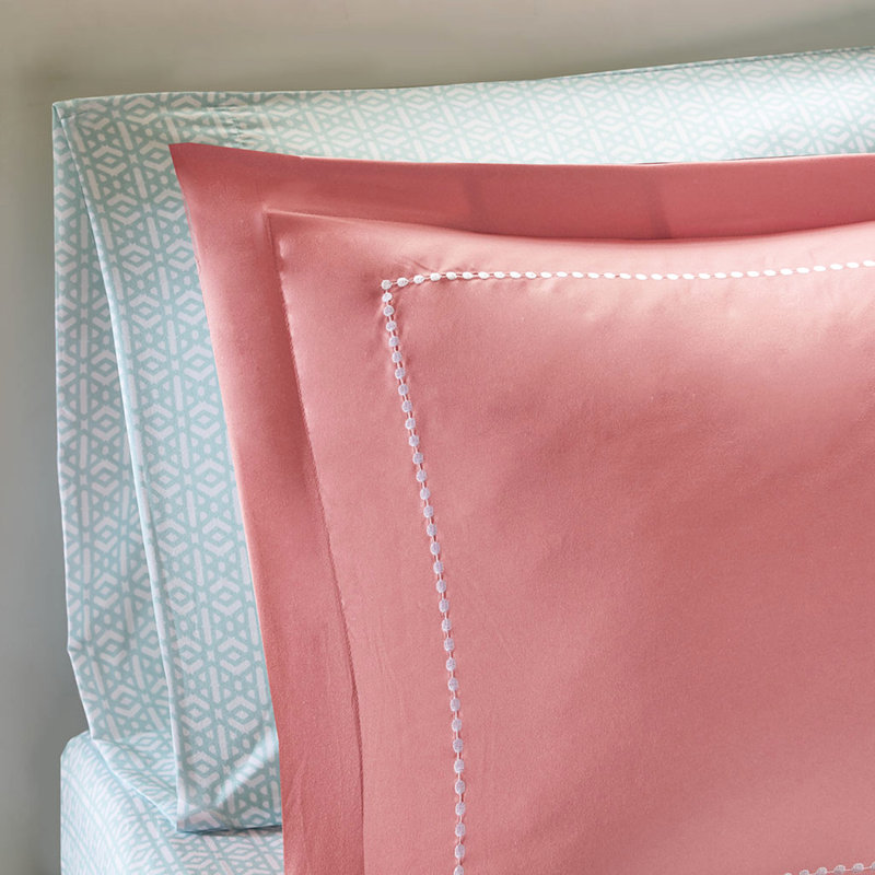 Grand édredon avec draps - médaillon corail, 1 coussin décoratif, imprimé médaillon de literie lavable à la machine en corail, 2 taies d'oreiller,