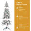 Arbre de Noël floqué à charnières en PE / PVC avec pommes de pin naturelles et support en métal stable-1215443372