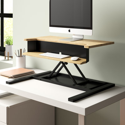 West Wick Adjustable Metal Base Standing Desk Converter
