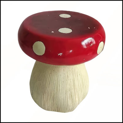 13.8 Inch Oversized Resin Mushroom Stool for Garden and Home Decor