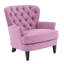 Élégante chaise rembourrée avec garniture cloutée, pieds solides en bois massif, dossier incurvé relaxant, rose, pour différentes fonctions prédites Caractéristique de style rétro, confortable, toutes les exigences