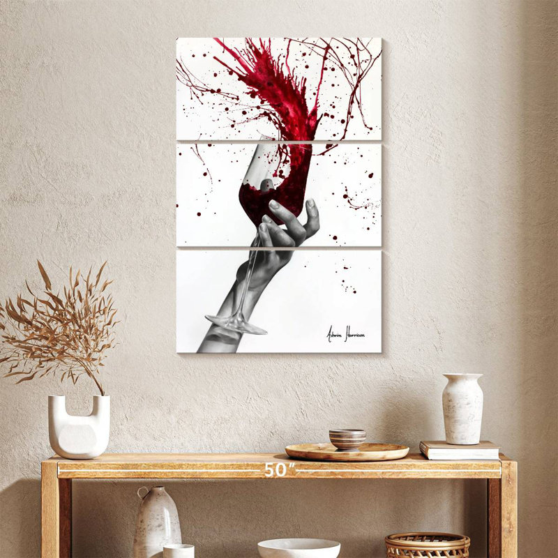 Yarlin Deep Red Swirl, 57" H x 36" W
