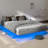 Floating Bed Frame with LED Lights Metal Slats Underbed Storage Space No Box Spring-1605508652-1556098083