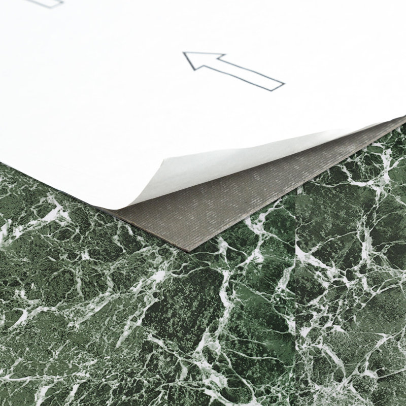 Nexus Marble Self Adhesive Vinyl Floor Tile 1.2mm Thick 12'' W x 12'' L, Green