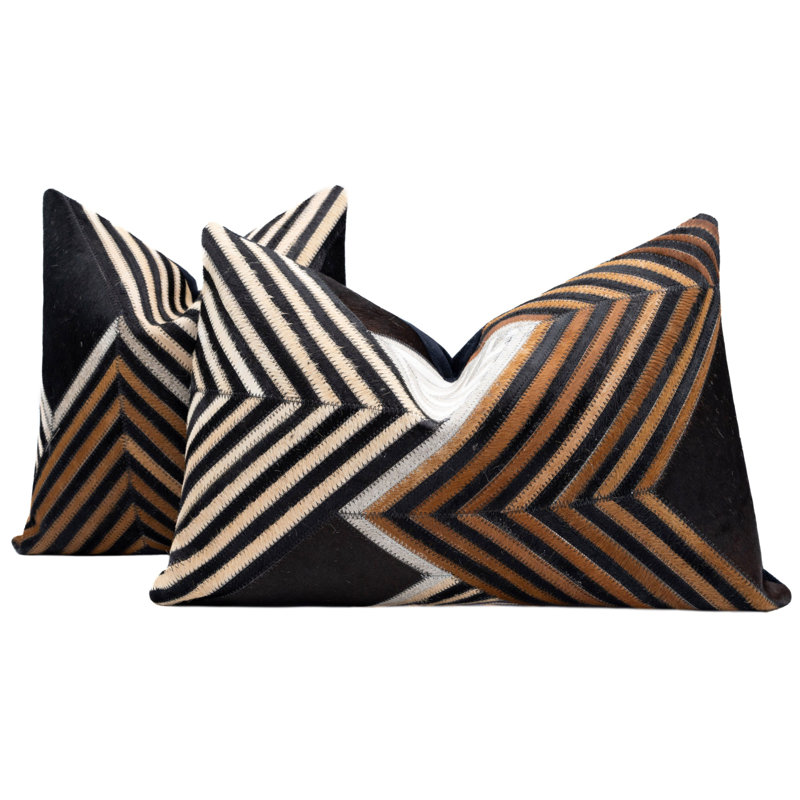 Coussins décoratifs en cuir de vache Canvello