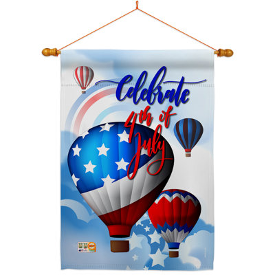 Double Sided 40 in. H x 28 in. W Polyester Independence Day Flag set