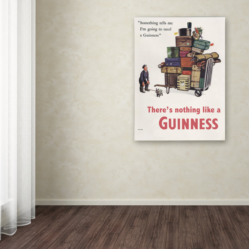 « il n’y a rien comme une guinness ii », affiche rétro sur toile tendue, H 47 po x l 35 po x P 2 po