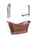 Euclid 6' Copper Freestanding Bathtub with Faucet and Drain Kit