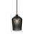 Cordova Stem Hung Pendant Shown In Matte Black Finish With 9" Smoke Textured Glass