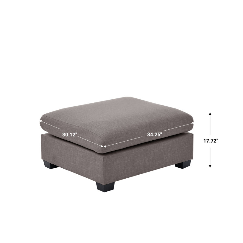 Pouf rectangulaire rembourré, Grey