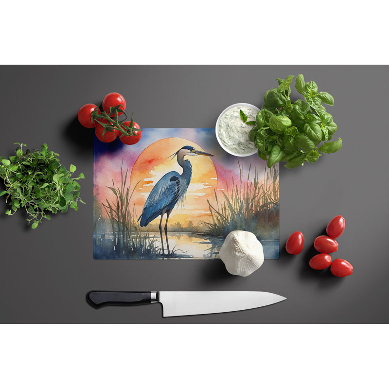 Planche à découper en verre Blue Heron