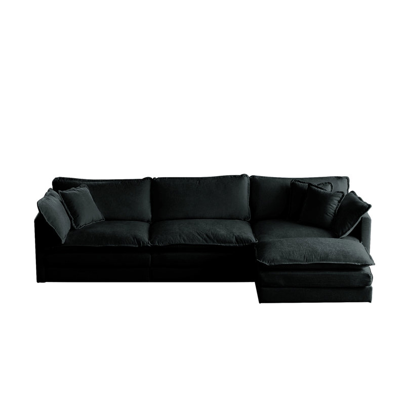 Chenille noire modulaire avec mousse épaisse pour plus de confort modulaire - réversible supérieur, Noir