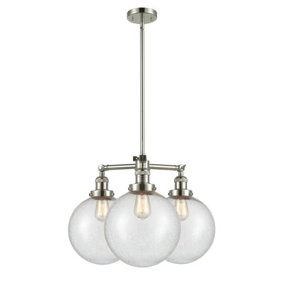 Lustre en forme de globe à 3 lumières de style bougie Antsje