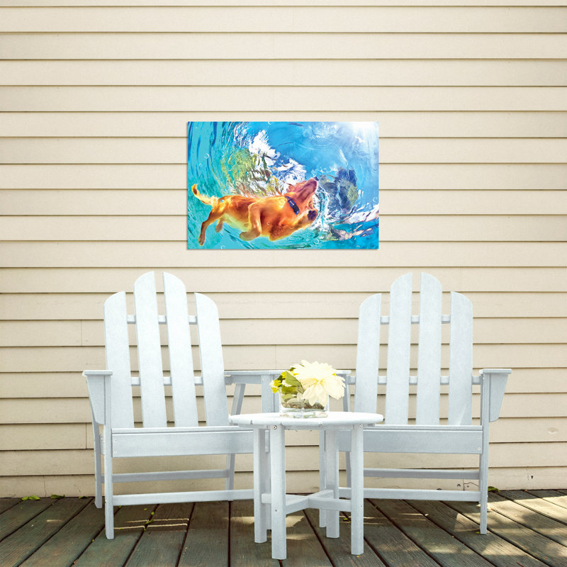 " Painted Underwater Dog ", 24" H x 36" W