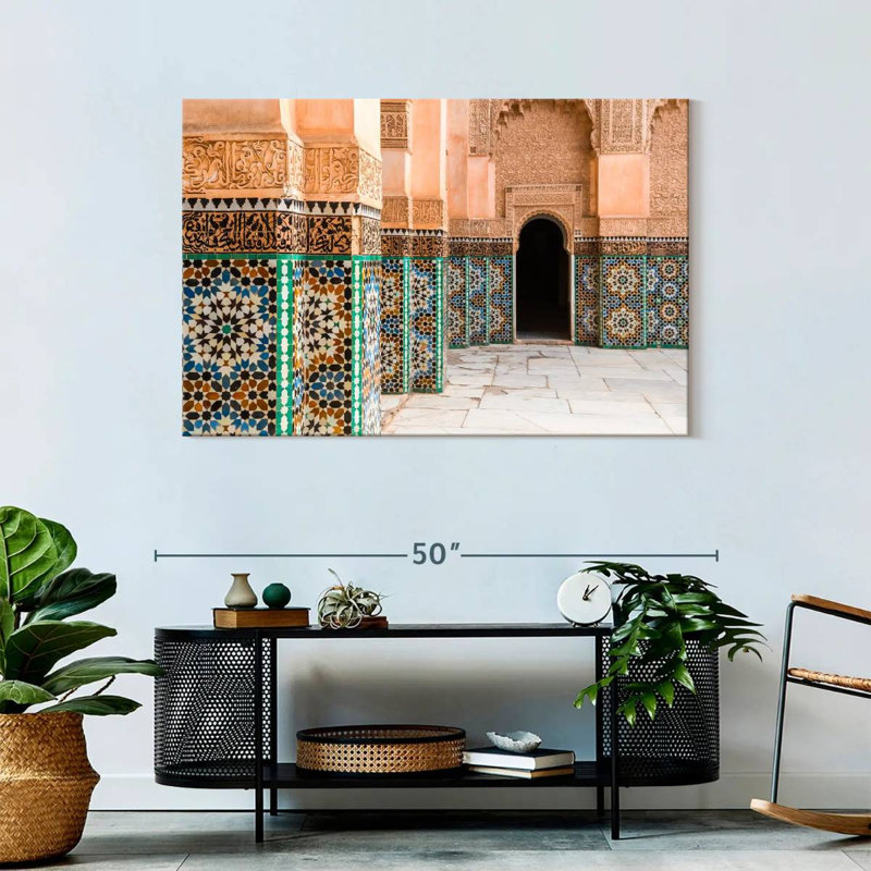 Marchelle, mosaïques de cour marocaine, H 30 po x l 45 po