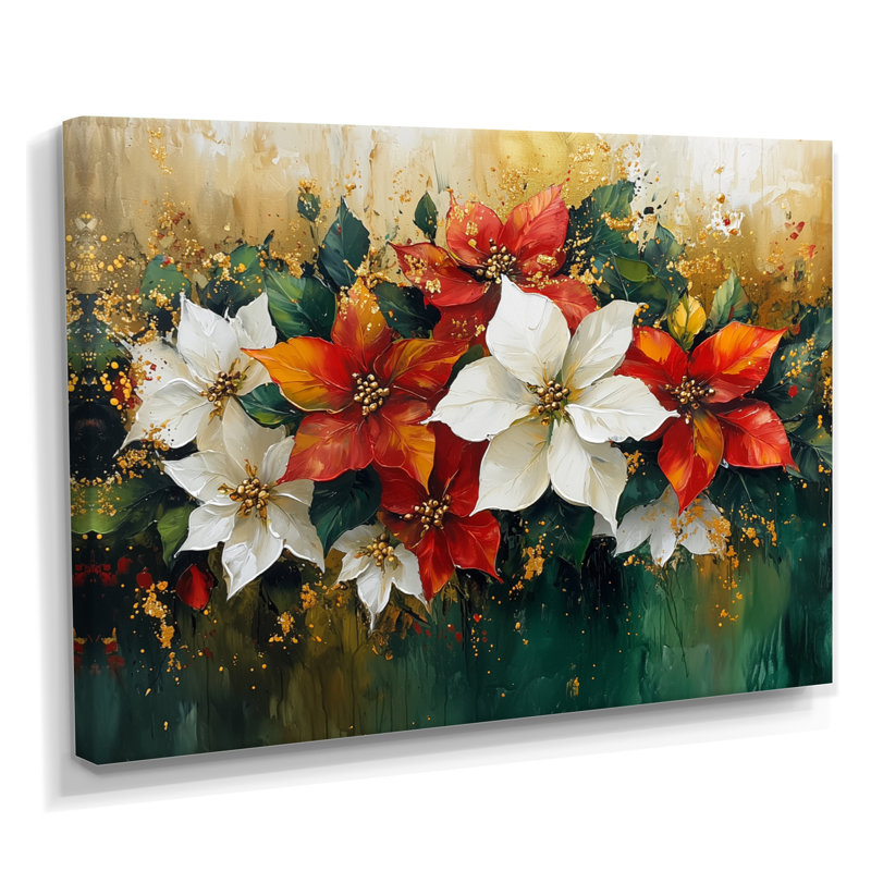 Bolivar - art mural floral, H 34 po x l 44 po, Toile tendue