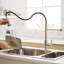Élégant robinet d'évier de cuisine en nickel brossé avec douchette extractible - remplissage en céramique, eau stable, installation facile et température d'entretien,