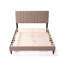 Structure de lit plateforme tapissier gris, tête de lit à profil capitonné, meubles de chambre à coucher de style Mid-Century, sommier à lattes en bois non requis, cadre de lit à lattes modernes, cadre souple moderne, 64,25 po x 84,5 po x 45 po-1869191679