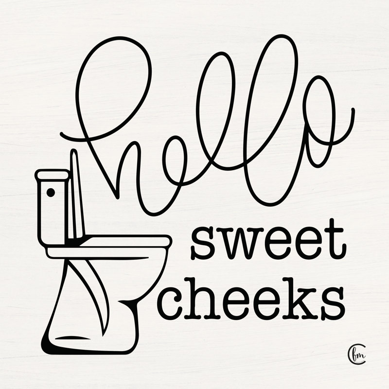 Hello Sweet Cheek - art textuel, H 30 po x l 30 po, Non, Toile encadrée noyer flottant