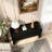 Denequa 63" Curved Sofa Entry Table with Two Cabinets, Modern Vintage Semi Circle Console Sofa Table-1408326106