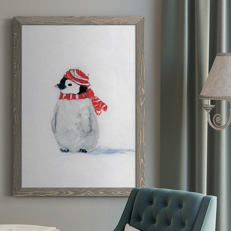 Gerlofke Penguin Play II, reproduction d'art sur toile, H 37,5 po x l 27,5 po x P 1 po, gris