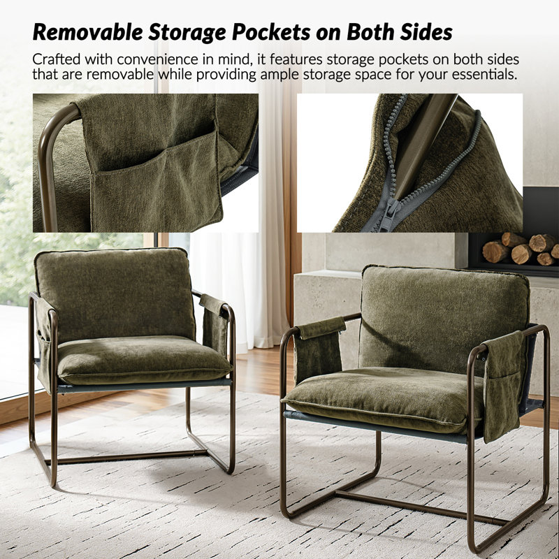 Chaise avec accoudoirs Regina Regina, Olive