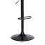 Tabouret de bar réglable en bois noir en tissu gris clair avec métal noir-843278365
