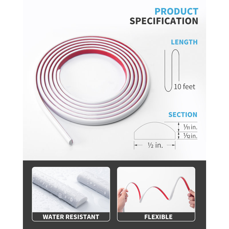 120'' L x 0.5'' W Tile Trim, White