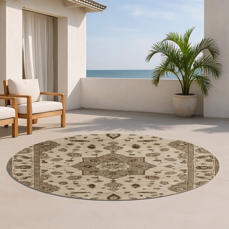 Tapis intérieur et extérieur Tabriz, Rond 5 pi