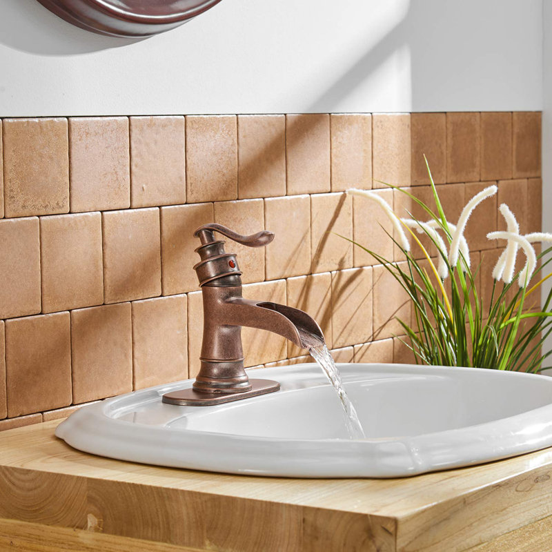 Single-Hole Single-handle Bathroom Faucet with Drain Assembly, Copper