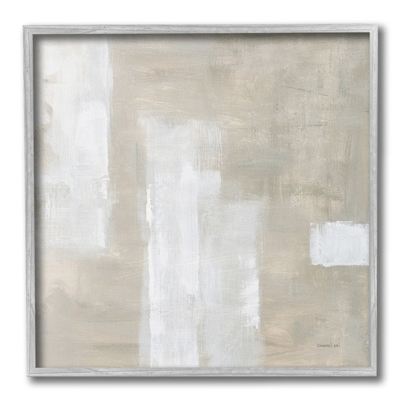 «Subtle Beige Abstraction» par Patricia Pinto, H 24 po x l 24 po, Estampe numérique Farmhouse